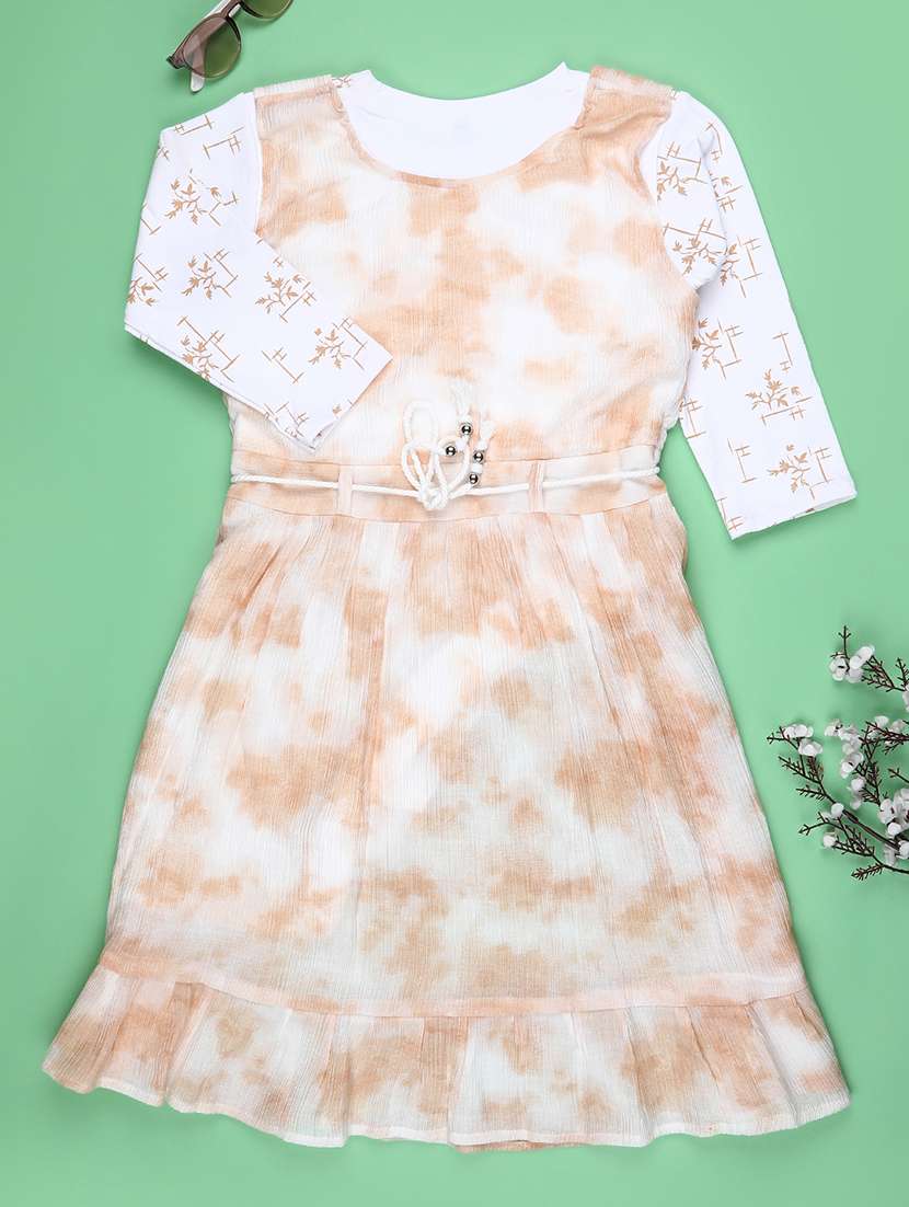 orange cotton fit & flare dress - 22294113 -  Standard Image - 1
