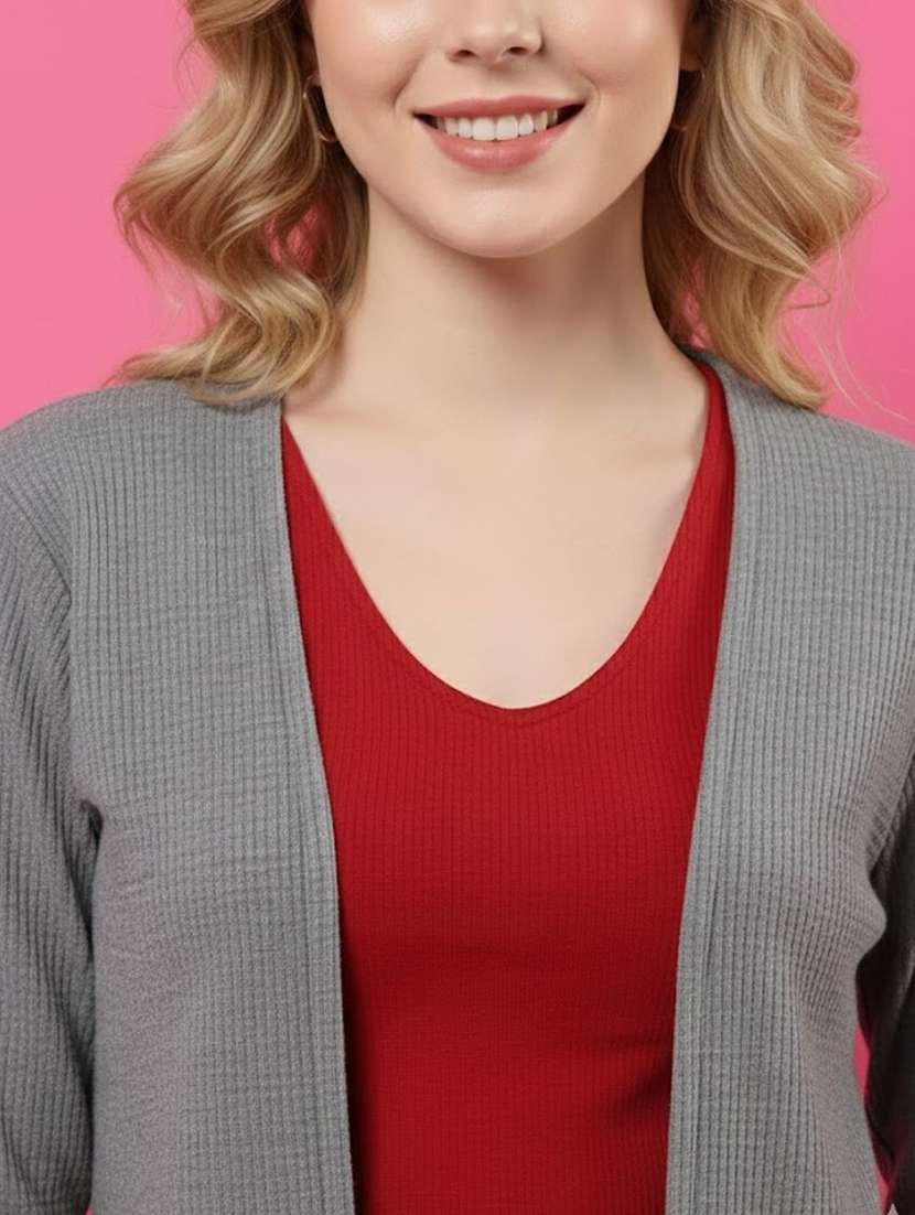 women solid full sleeve long shrug - 22294271 -  Standard Image - 4