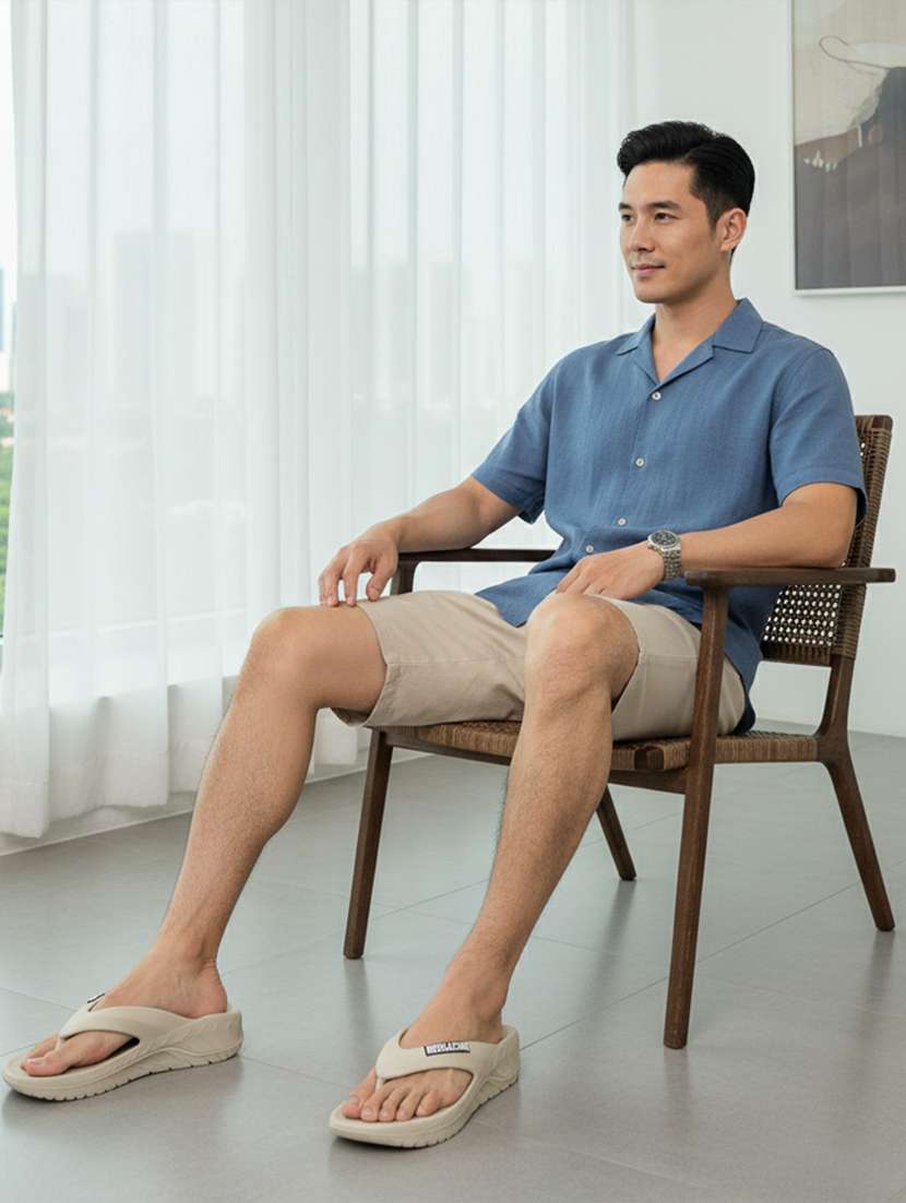 men solid toe seperator slipper - 22294280 -  Standard Image - 1