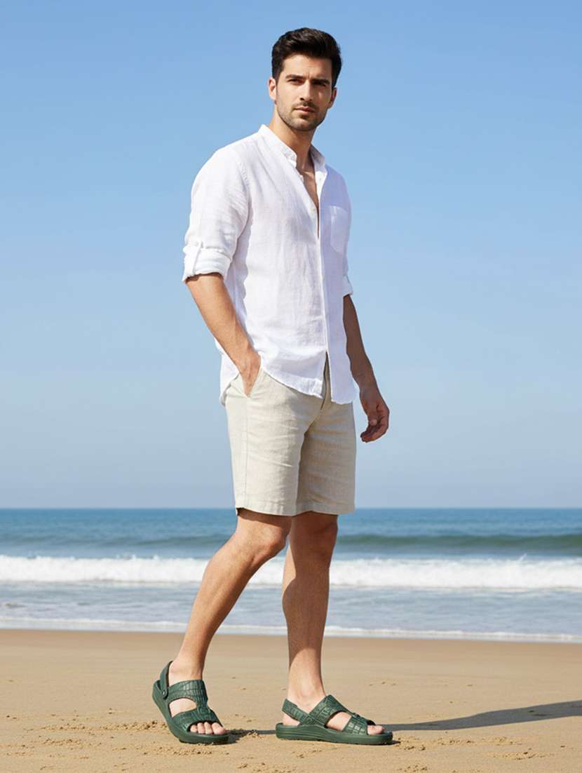 men textured slip on slider - 22294288 -  Standard Image - 1