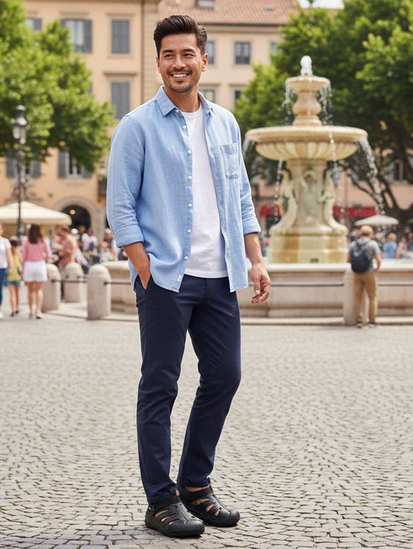 men solid slip on clog - 22294296 -  Standard Image - 1