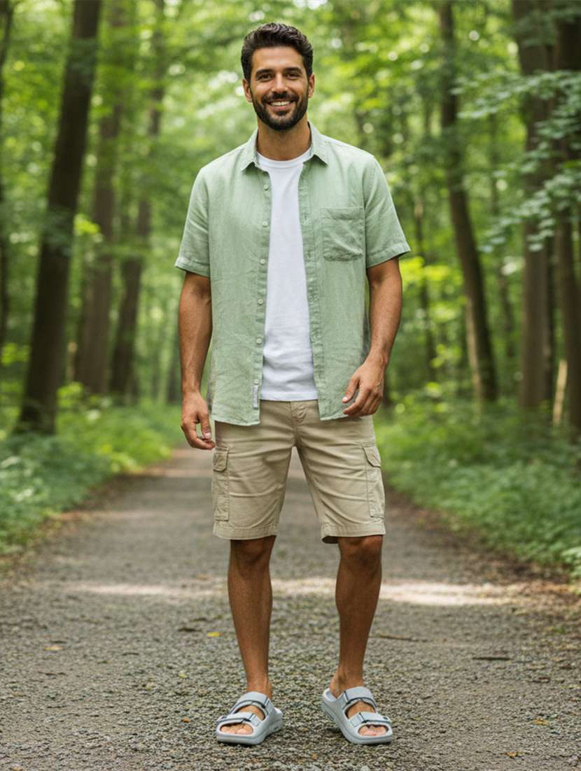 men solid slip on slider - 22294300 -  Standard Image - 1