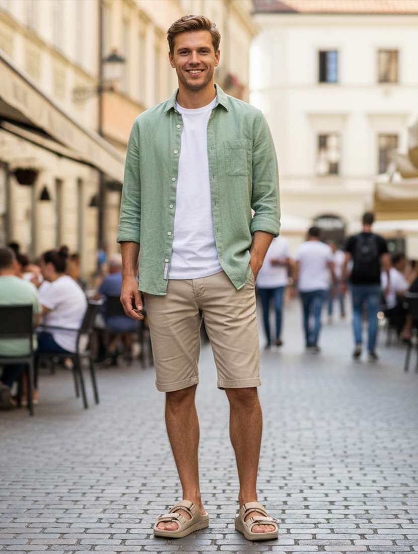 men solid slip on slider - 22294301 -  Standard Image - 1