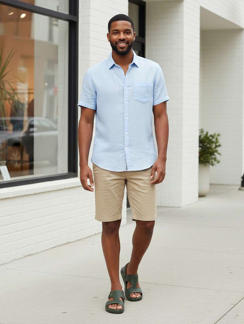 men textured slip on slider - 22294302 -  Standard Image - 1