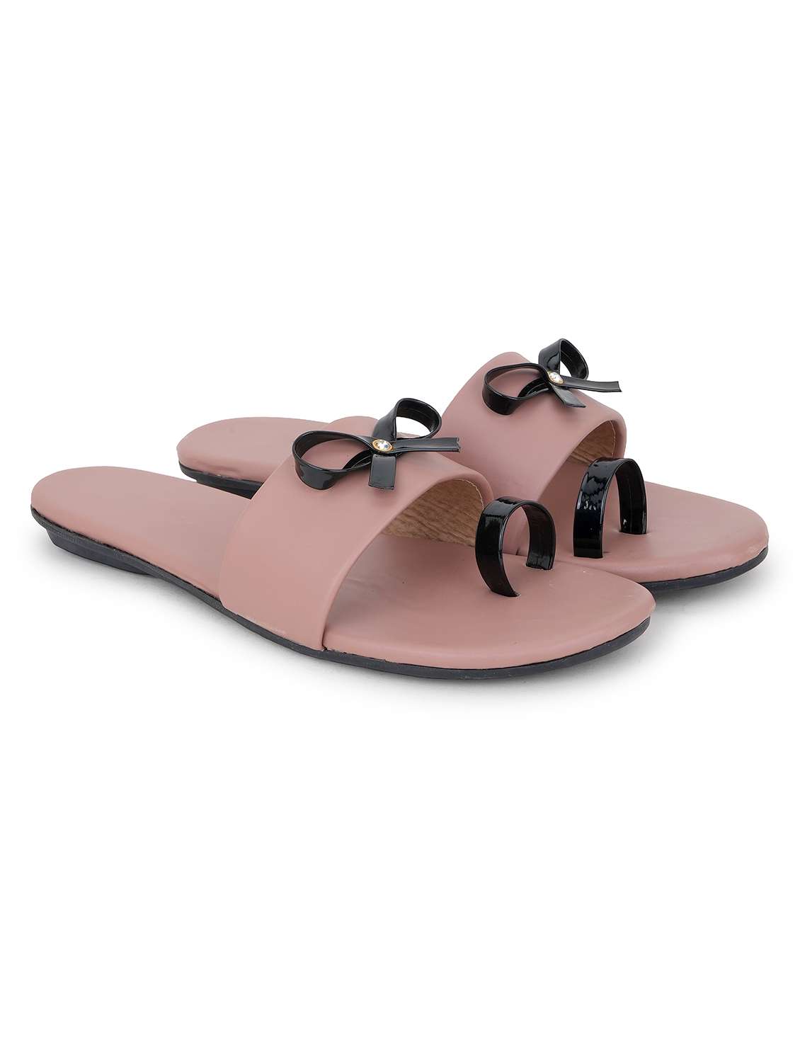 women solid slip on flat sandal