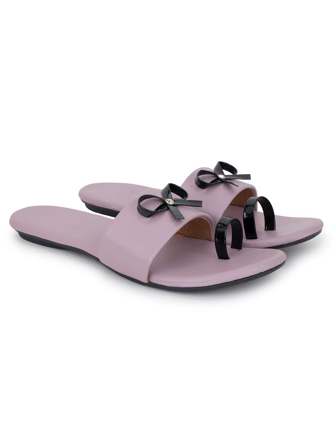 women solid slip on flat sandal