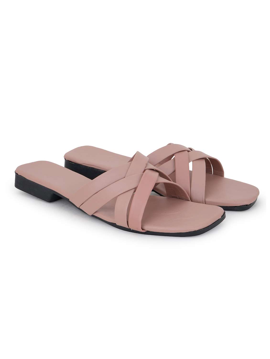 women slip on flat sandal