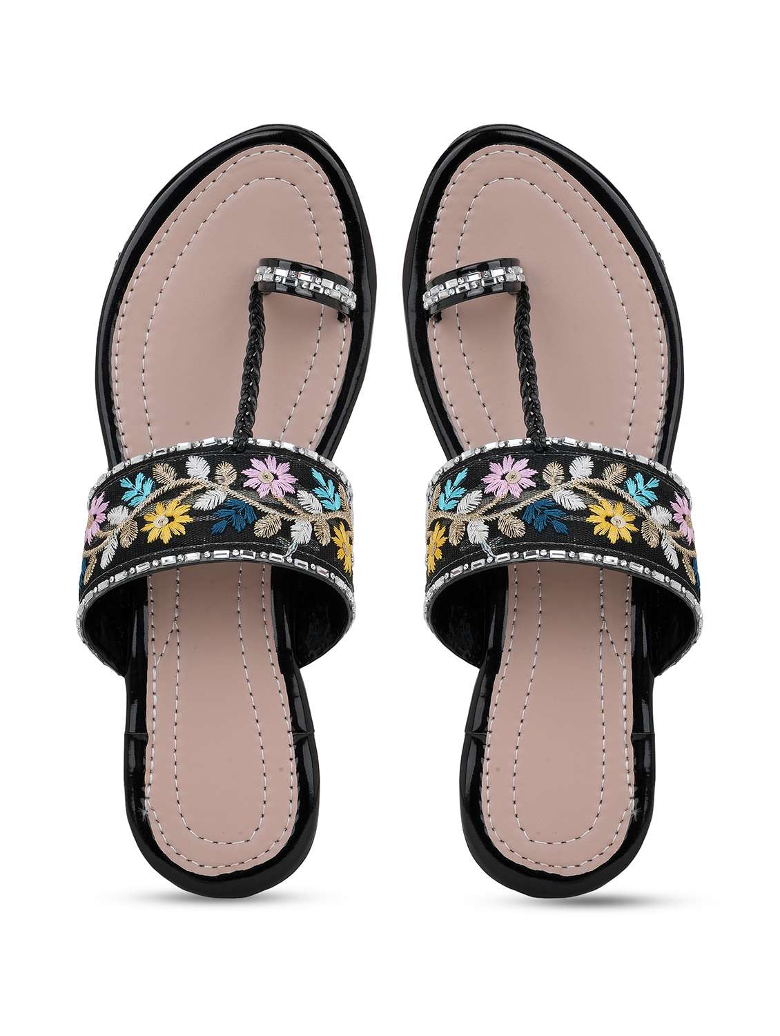 women embroidered slip on flat sandal - 22294729 -  Standard Image - 4