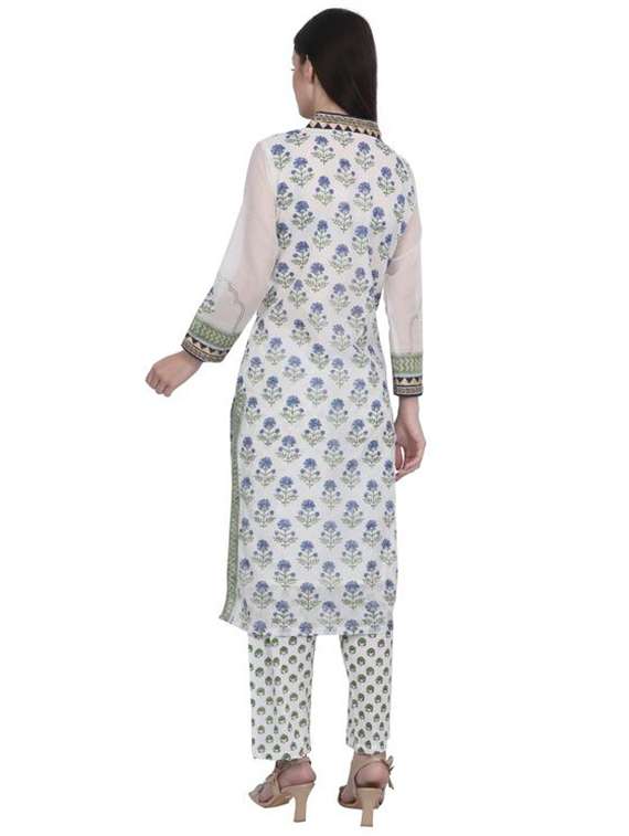 women printed three quarter sleeve straight kurta - 22294887 -  Standard Image - 4