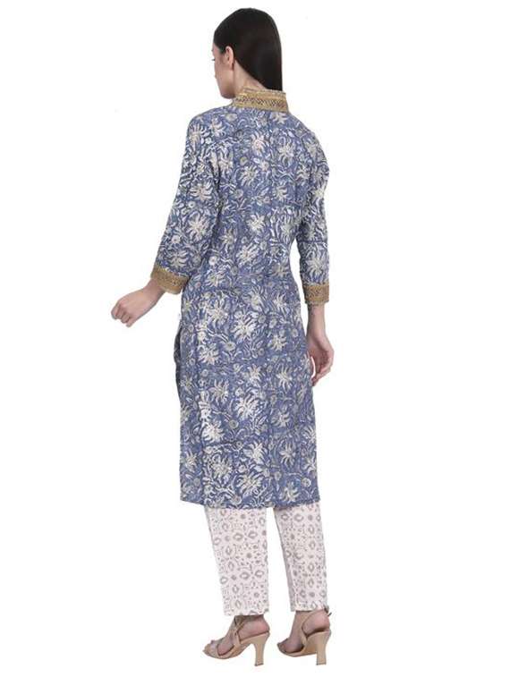 women printed three quarter sleeve straight kurta - 22294888 -  Standard Image - 4