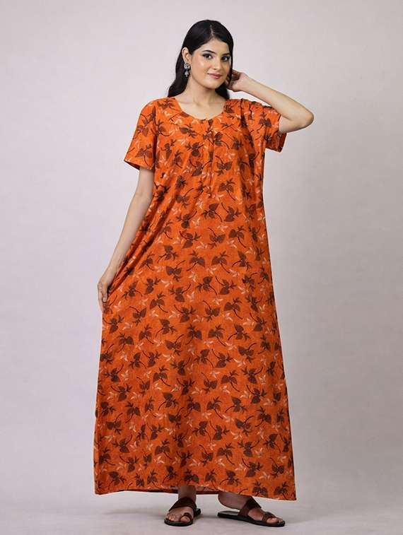 women printed short sleeve nighty - 22294893 -  Standard Image - 1