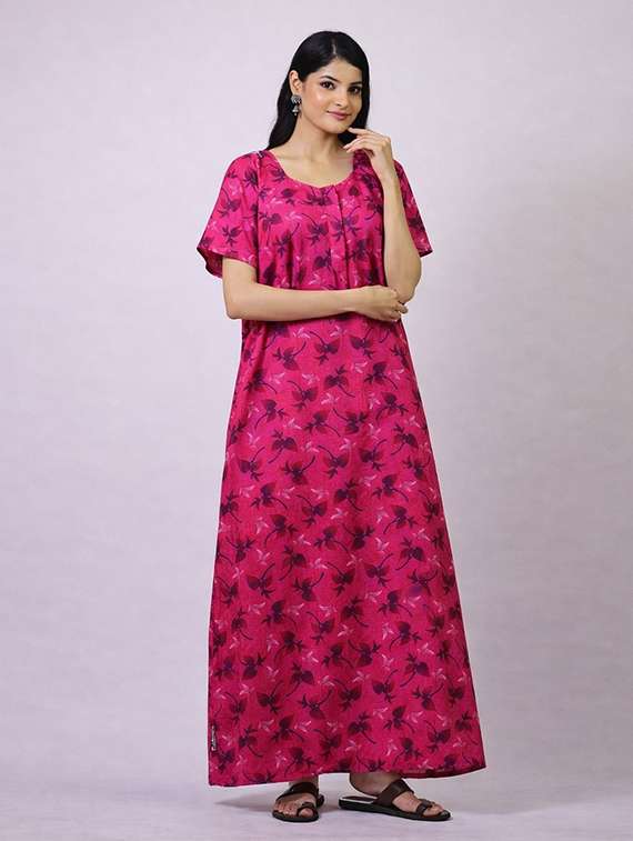women printed short sleeve nighty - 22294894 -  Standard Image - 1