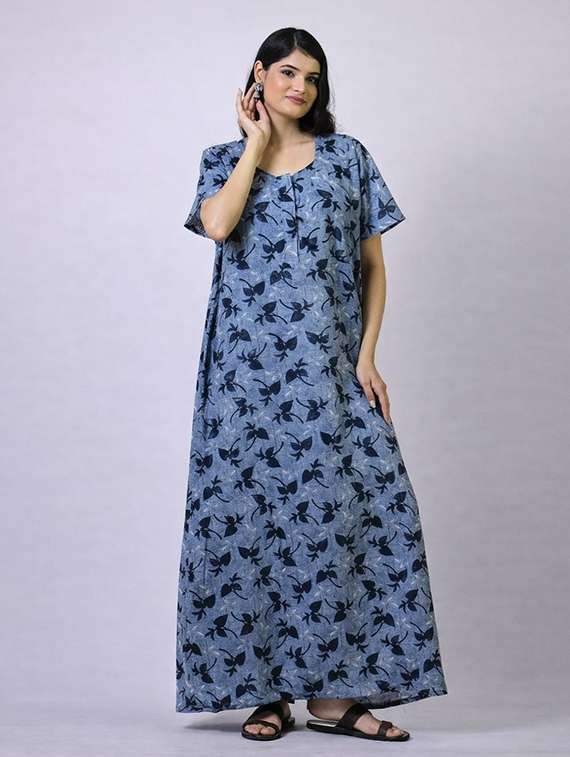 women printed short sleeve nighty - 22294895 -  Standard Image - 1