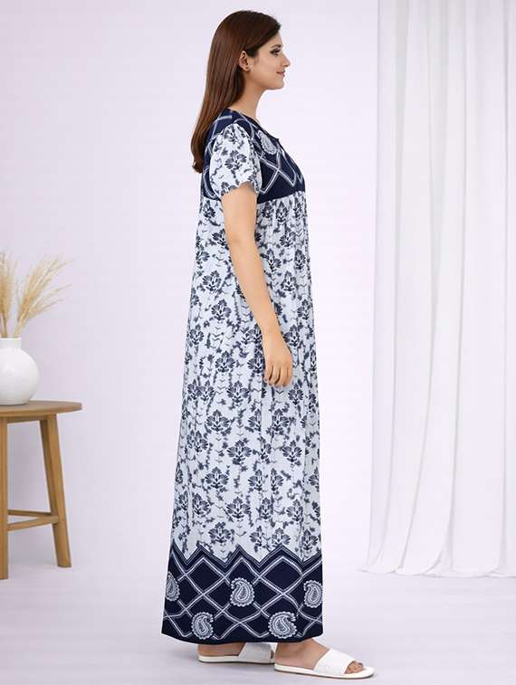 women printed short sleeve nighty - 22294905 -  Standard Image - 1