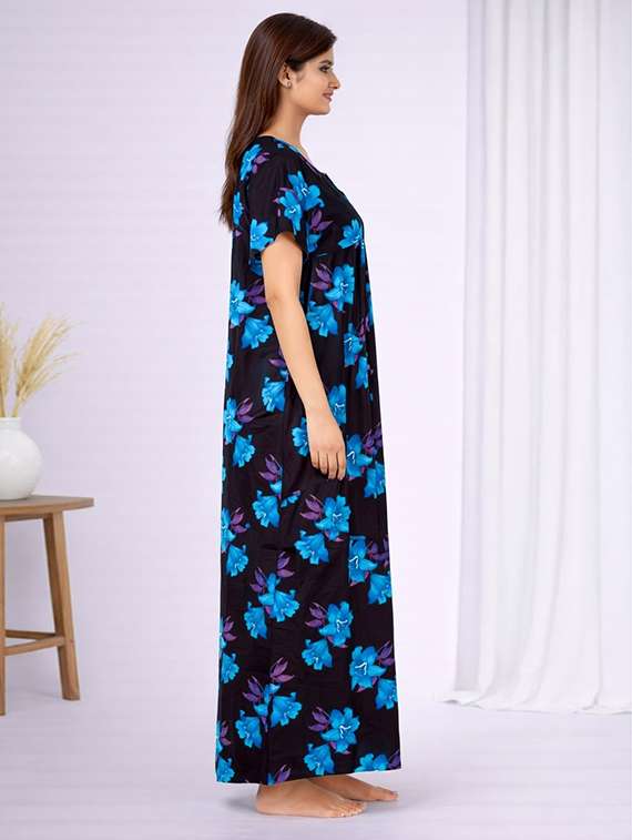 women printed short sleeve nighty - 22294906 -  Standard Image - 1
