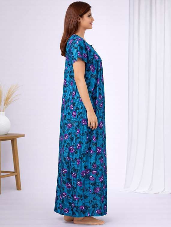 women printed short sleeve nighty - 22294907 -  Standard Image - 1