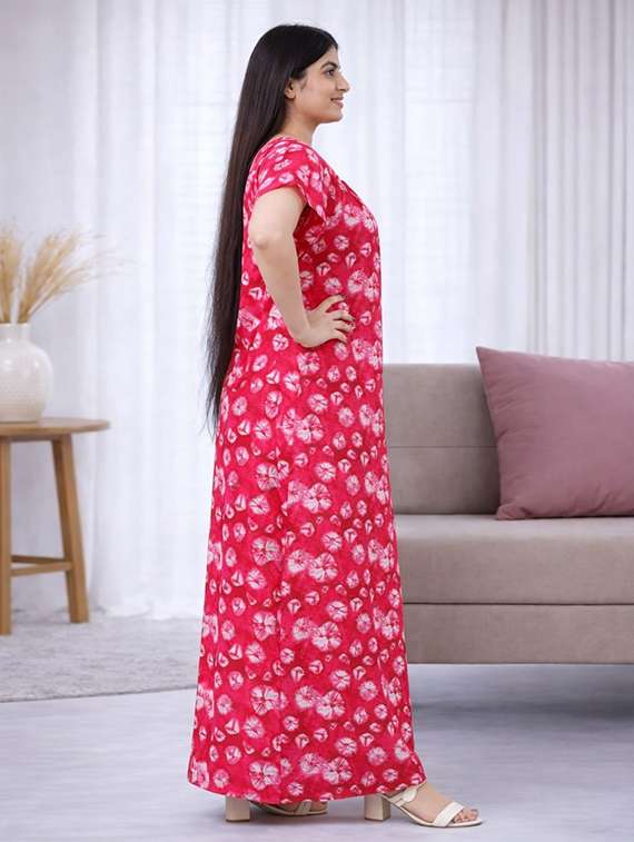 women printed short sleeve nighty - 22294920 -  Standard Image - 1