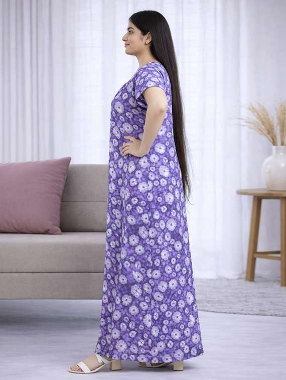 women printed short sleeve nighty - 22294921 -  Standard Image - 1