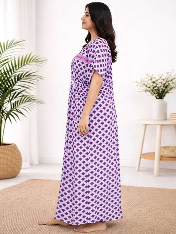 women printed short sleeve nighty - 22294929 -  Standard Image - 1