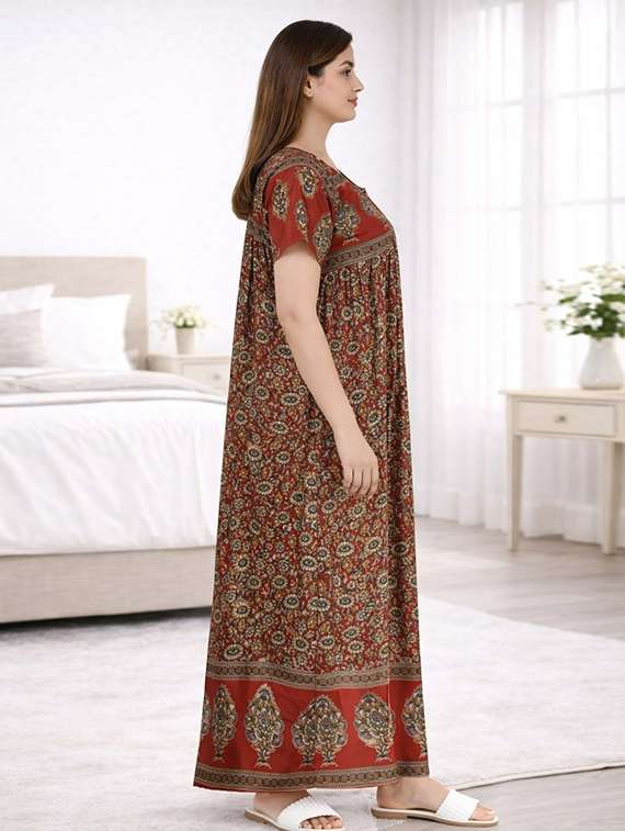 women printed short sleeve nighty - 22294956 -  Standard Image - 1
