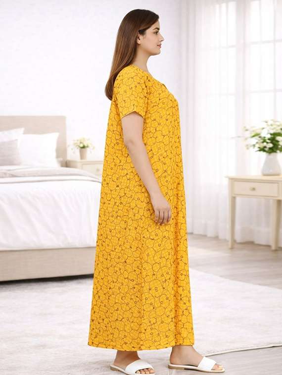 women printed short sleeve nighty - 22294957 -  Standard Image - 1