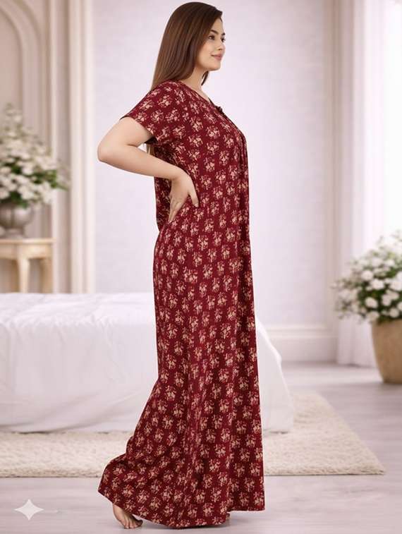 women printed short sleeve nighty - 22294961 -  Standard Image - 1