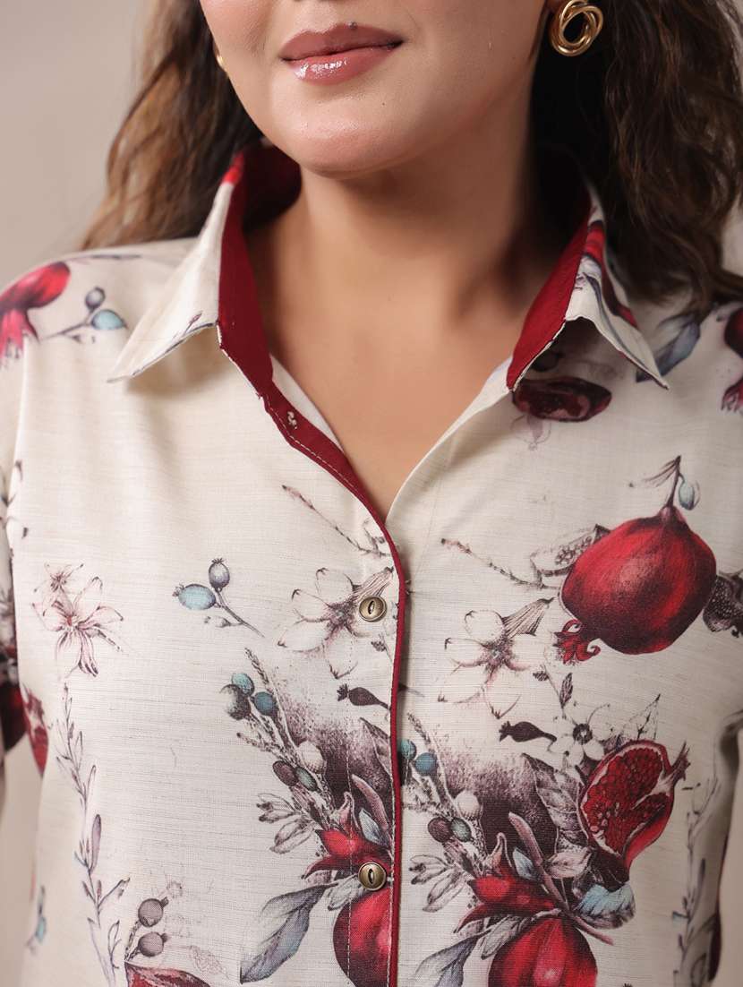 women printed three quarter sleeve ethnic co-ord set - 22294982 -  Standard Image - 6