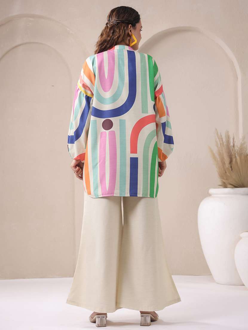 women printed long sleeve ethnic co-ord set - 22294984 -  Standard Image - 4