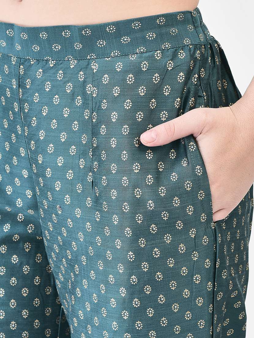 women printed three quarter sleeve ethnic co-ord set - 22294999 -  Standard Image - 6