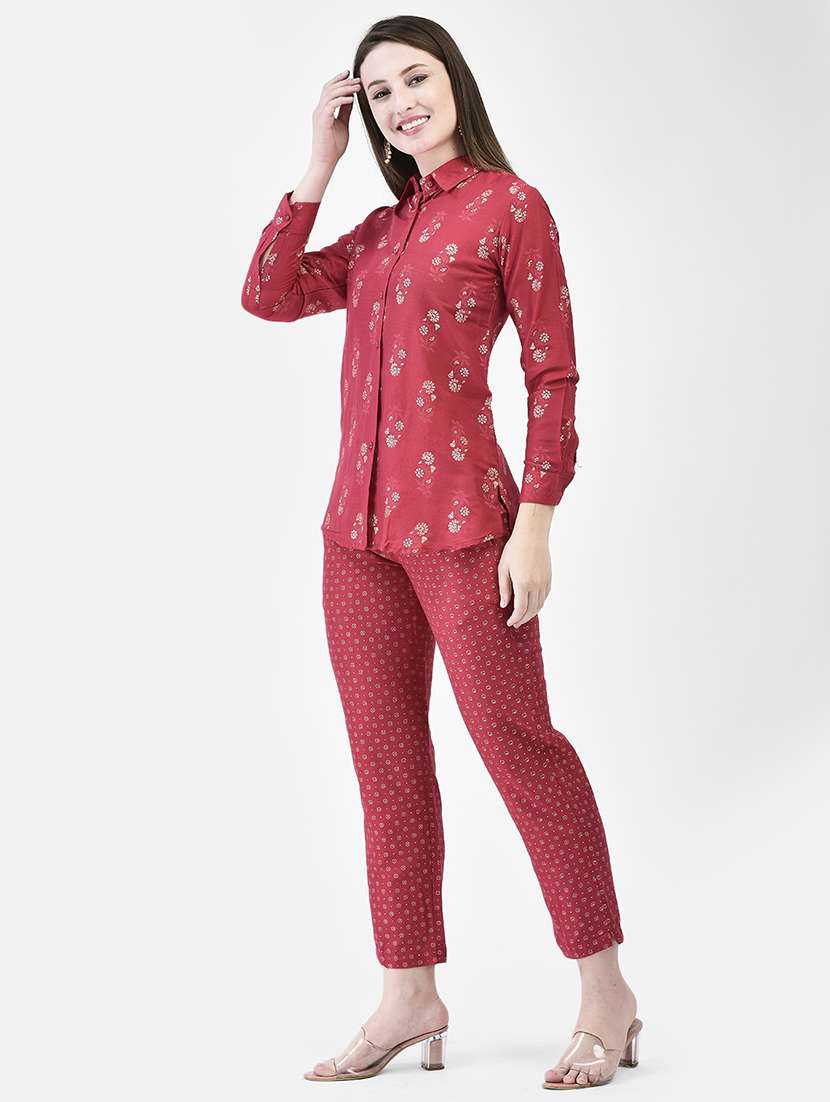 women floral printed long sleeve ethnic co-ord set - 22295000 -  Standard Image - 1