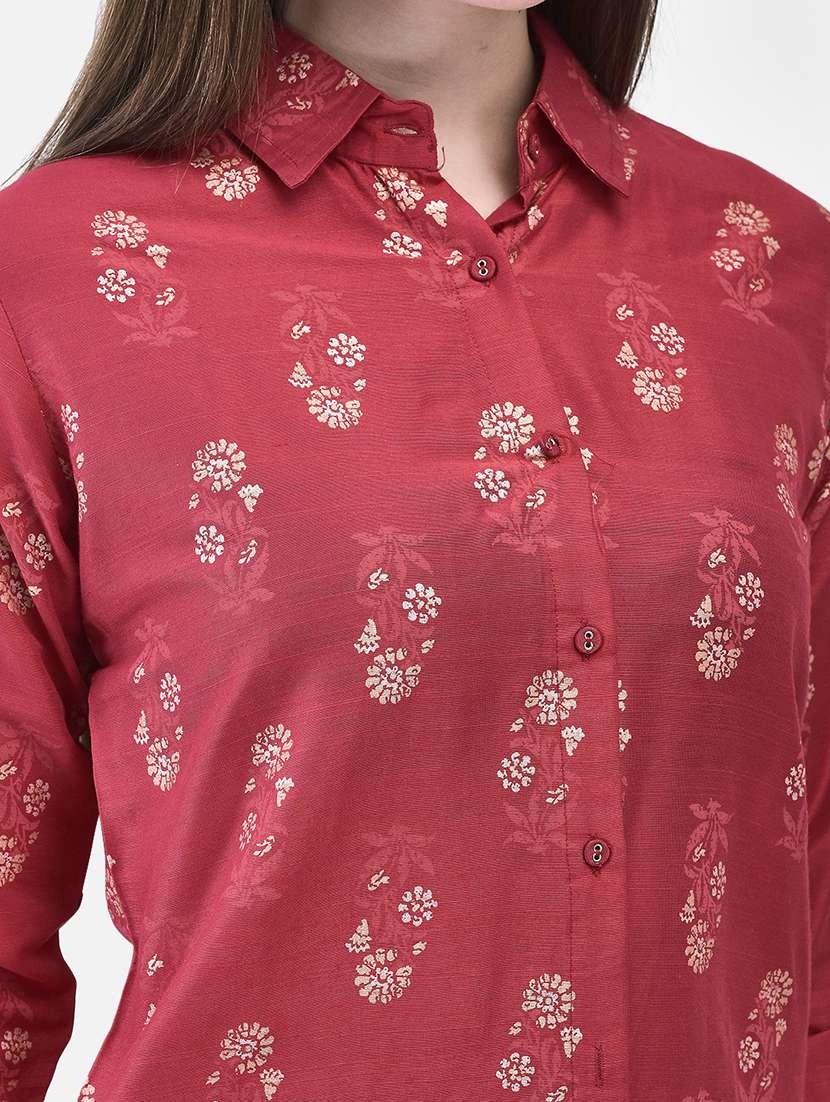 women floral printed long sleeve ethnic co-ord set - 22295000 -  Standard Image - 6