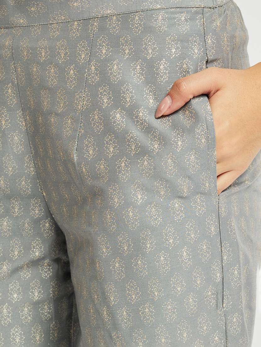 women printed three quarter sleeve kurta pant with dupatta set - 22295006 -  Standard Image - 4