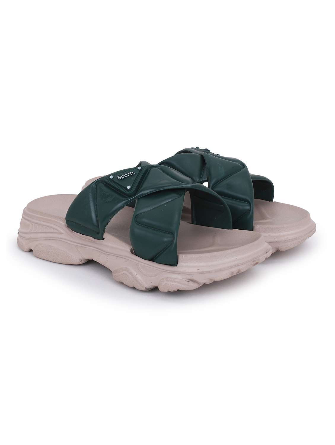 women solid slip on slides