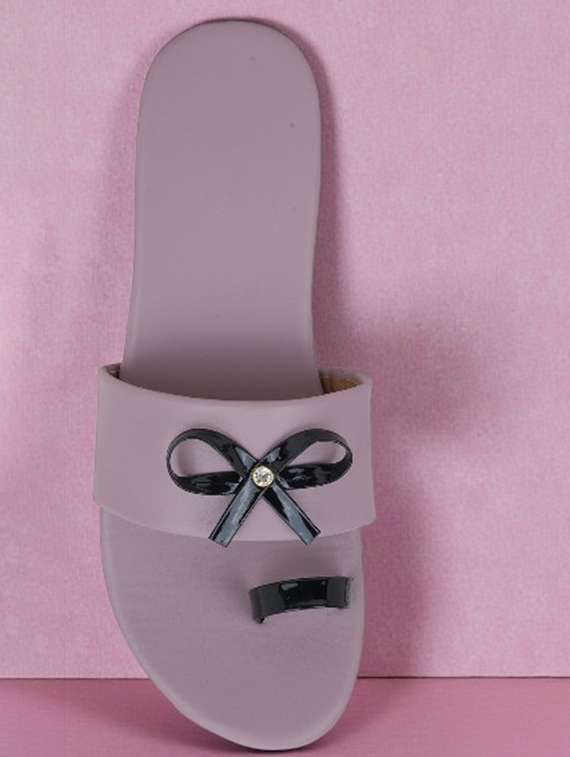 women solid slip on flat sandal