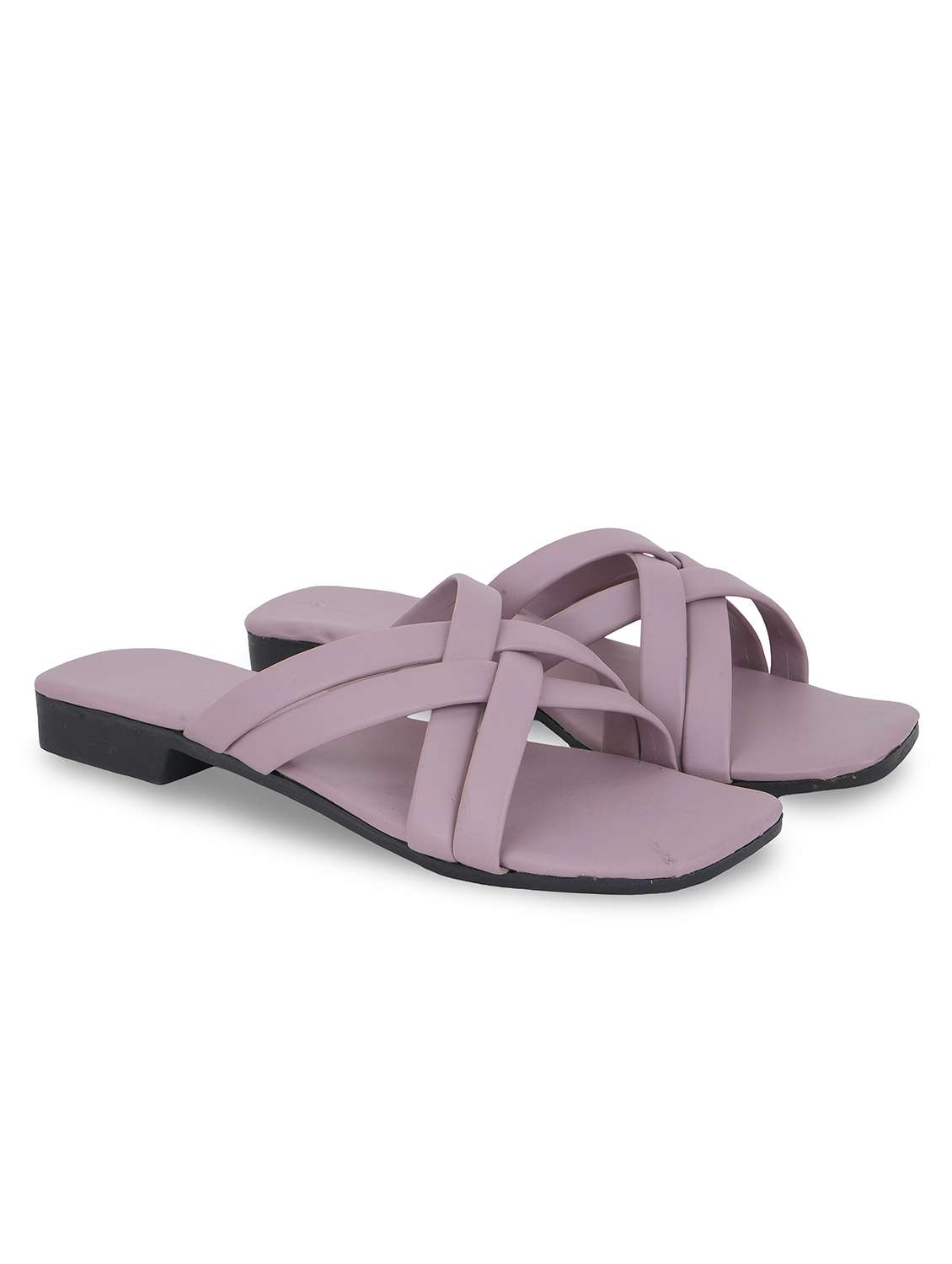women solid slip on flat sandal