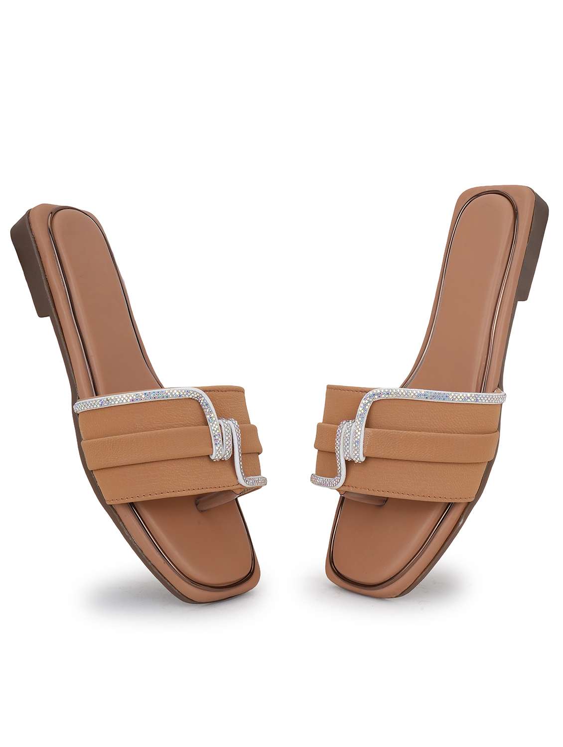 women solid slip on flat sandal - 22295060 -  Standard Image - 1