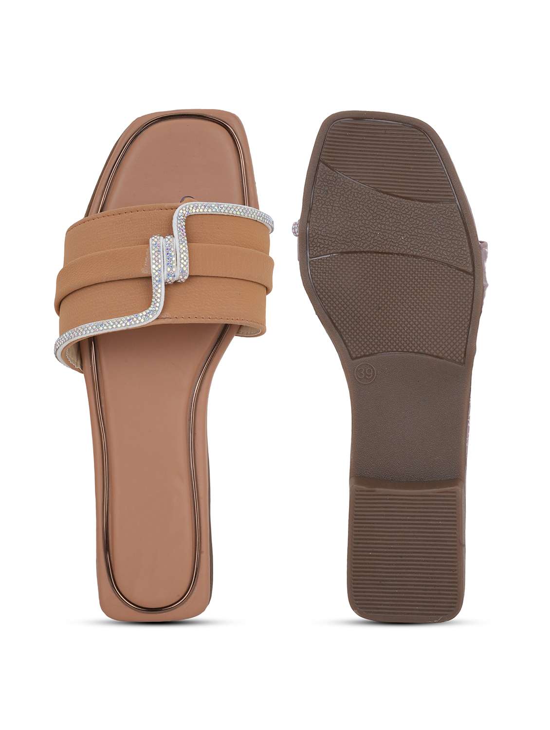 women solid slip on flat sandal - 22295060 -  Standard Image - 4