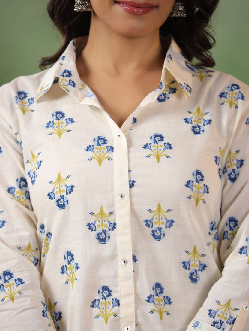 women floral printed three quarter sleeve high-low kurta - 22295142 -  Standard Image - 4