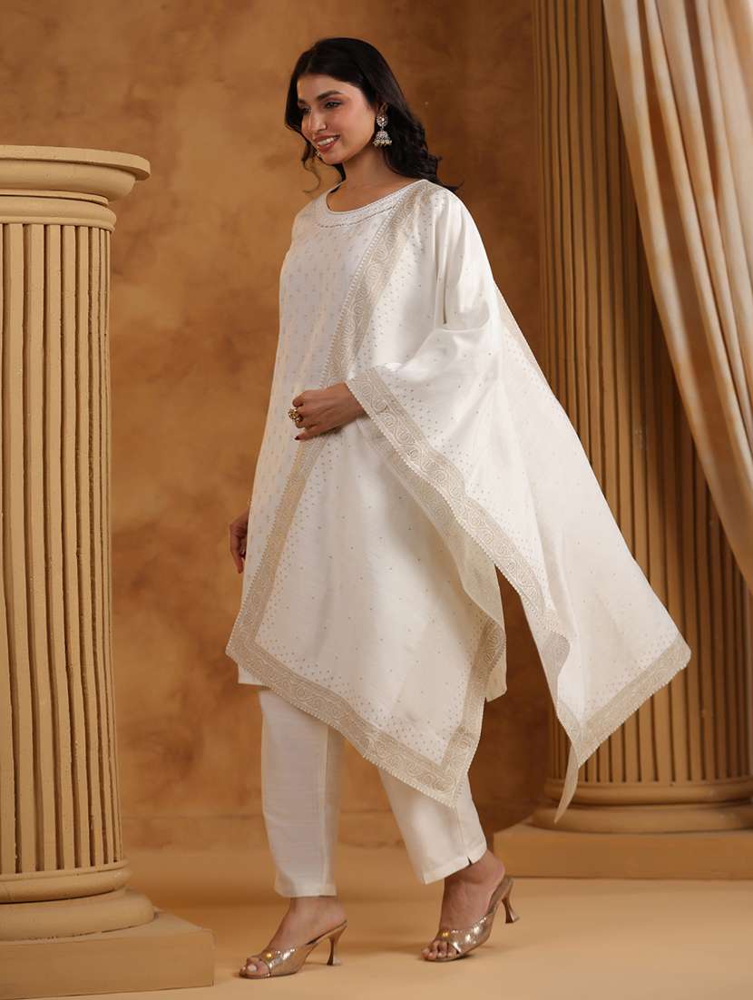 Women Printed Three Quarter Sleeve Straight Kurta - 22295156 -  Standard Image - 1