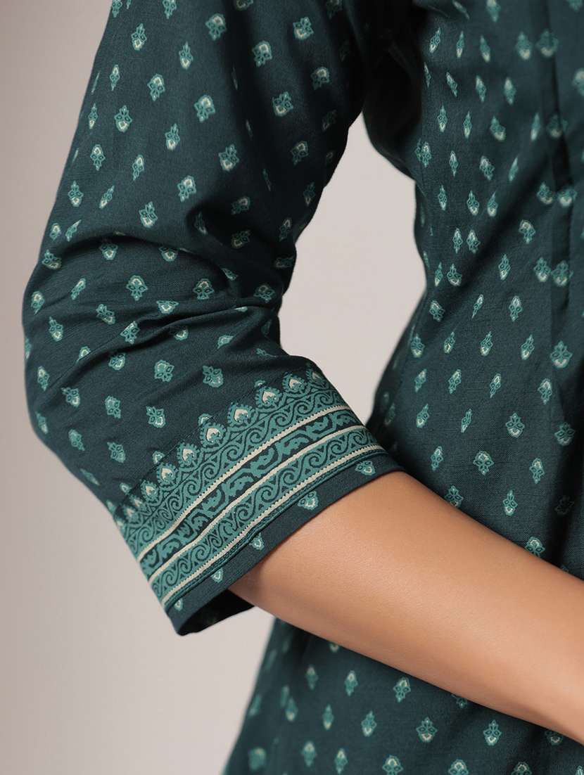 women printed three quarter sleeve a-line kurti - 22295158 -  Standard Image - 4