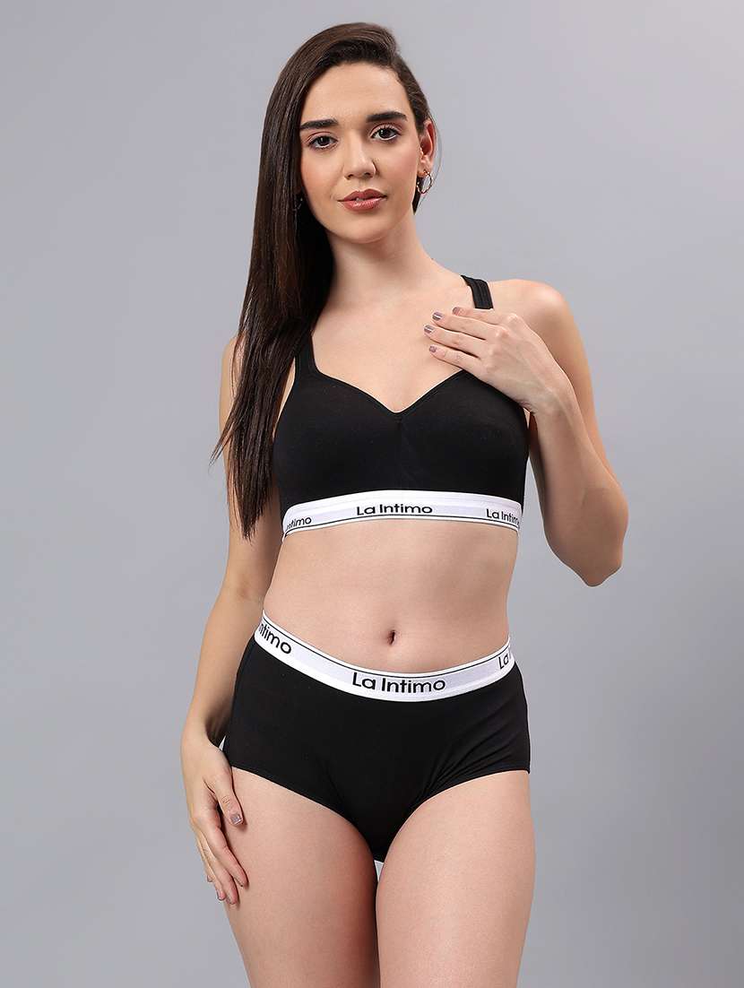 women solid lightly padded sports bra - 22295206 -  Standard Image - 4