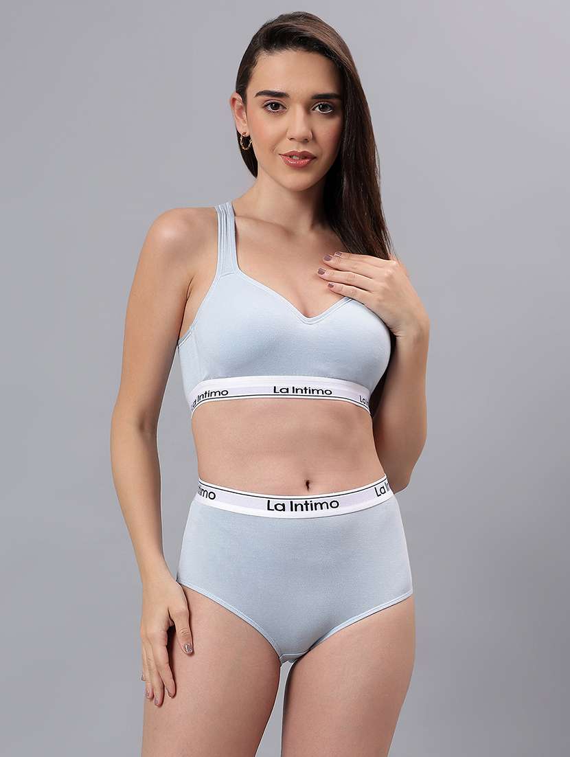 women solid lightly padded sports bra - 22295209 -  Standard Image - 4