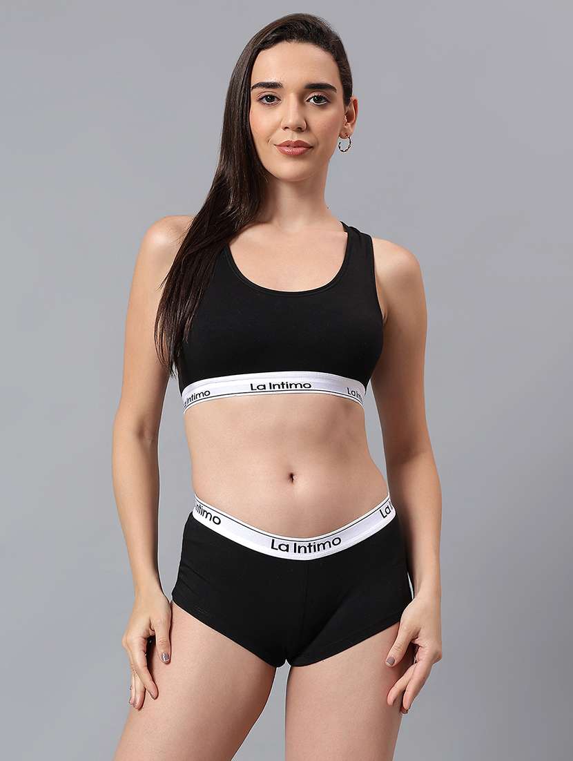 women solid lightly padded sports bra - 22295216 -  Standard Image - 4