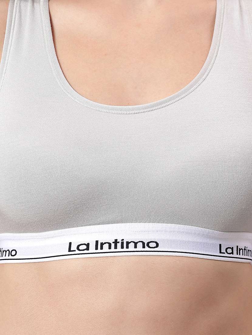 women solid lightly padded sports bra - 22295218 -  Standard Image - 4