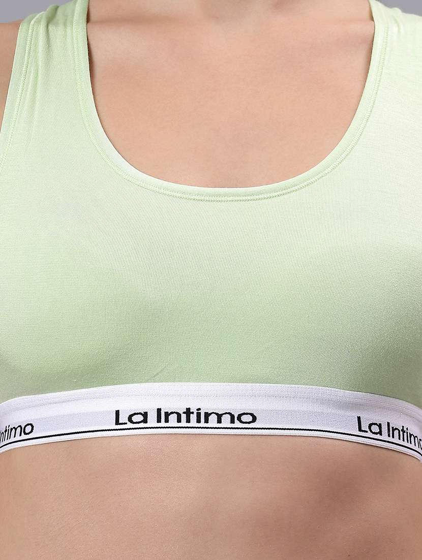 women solid lightly padded sports bra - 22295220 -  Standard Image - 4