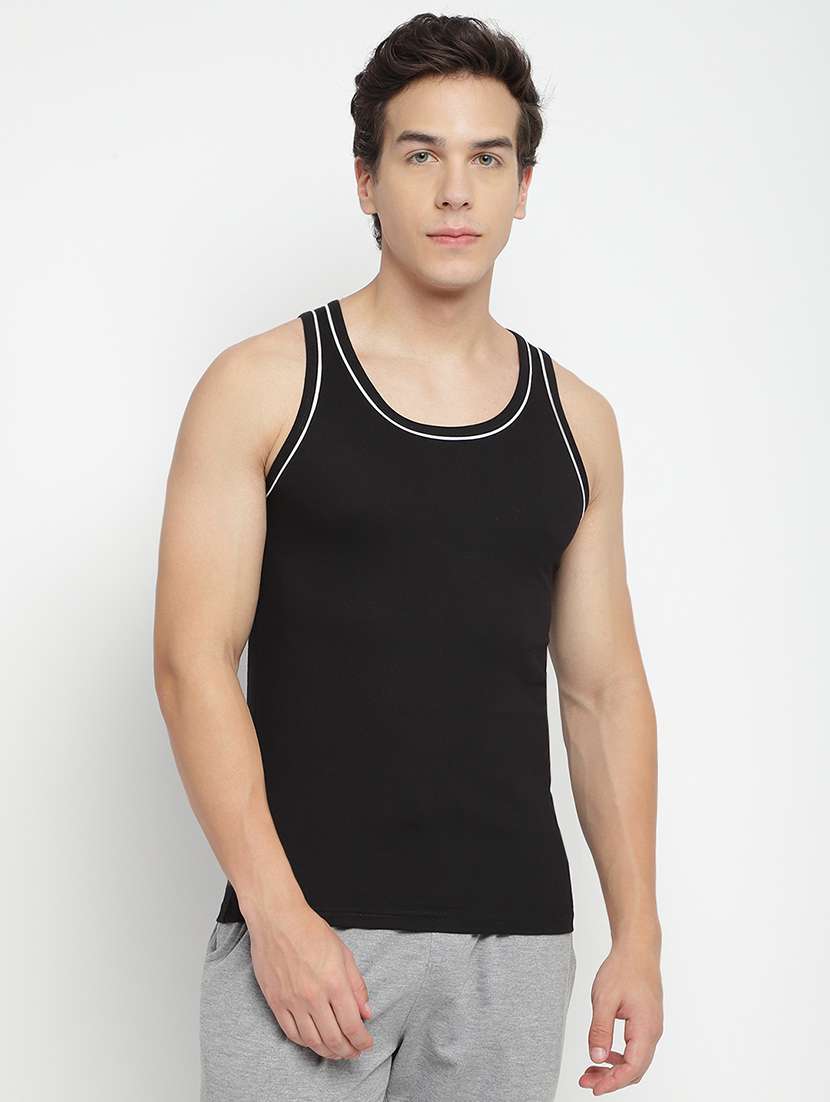 men pack of 2 solid sleeveless vest - 22295436 -  Standard Image - 4
