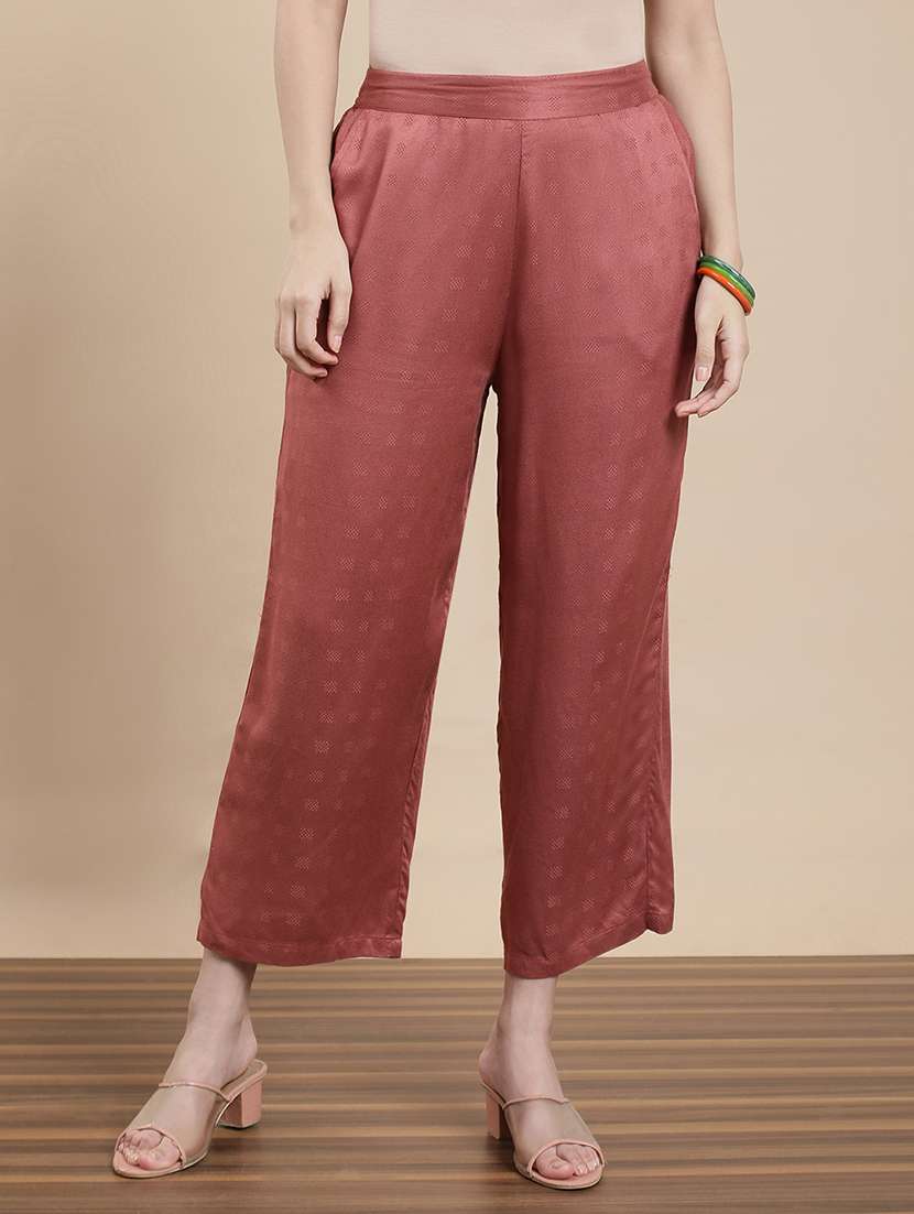 women solid mid rise straight palazzo - 22295621 -  Standard Image - 1