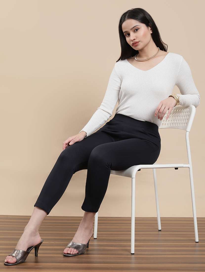 women solid mid rise jegging - 22295625 -  Standard Image - 4