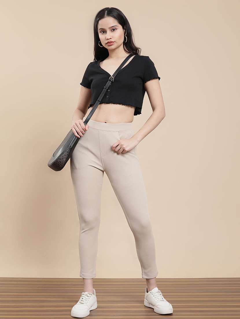 women solid mid rise jegging - 22295628 -  Standard Image - 4