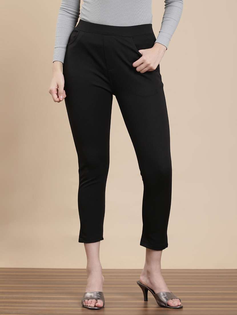 women solid mid rise jegging - 22295630 -  Standard Image - 1